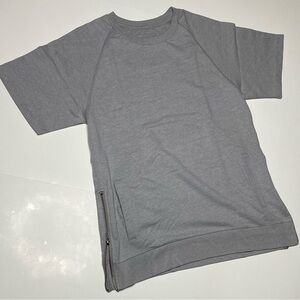 Grey Side Zip Tee size Large